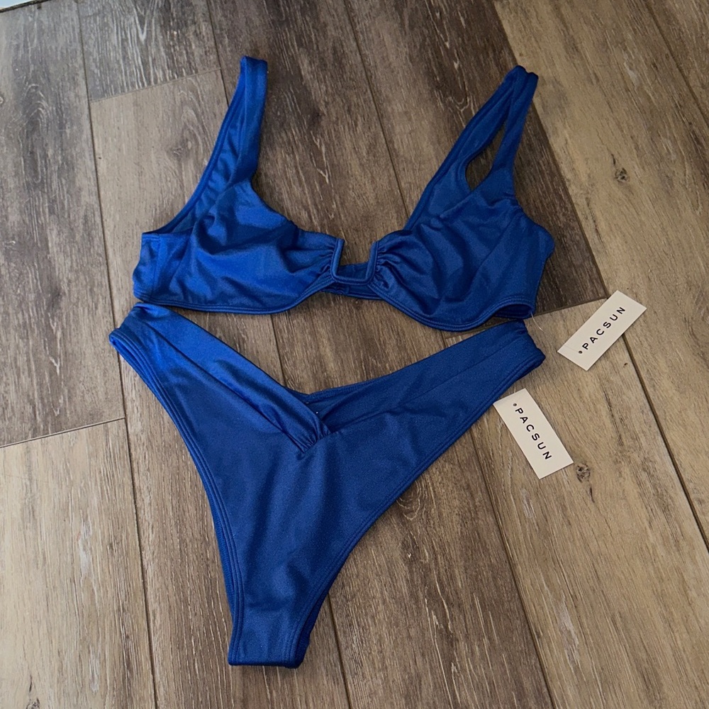 PacSun Royal Blue Textured Bikini Set